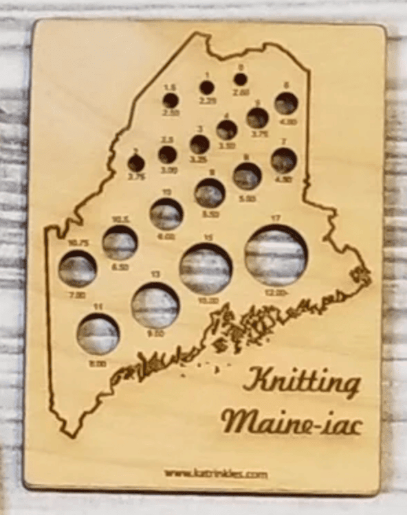 Katrinkles Knitting Gauge Rulers State of Maine Knitting Needle Gauge