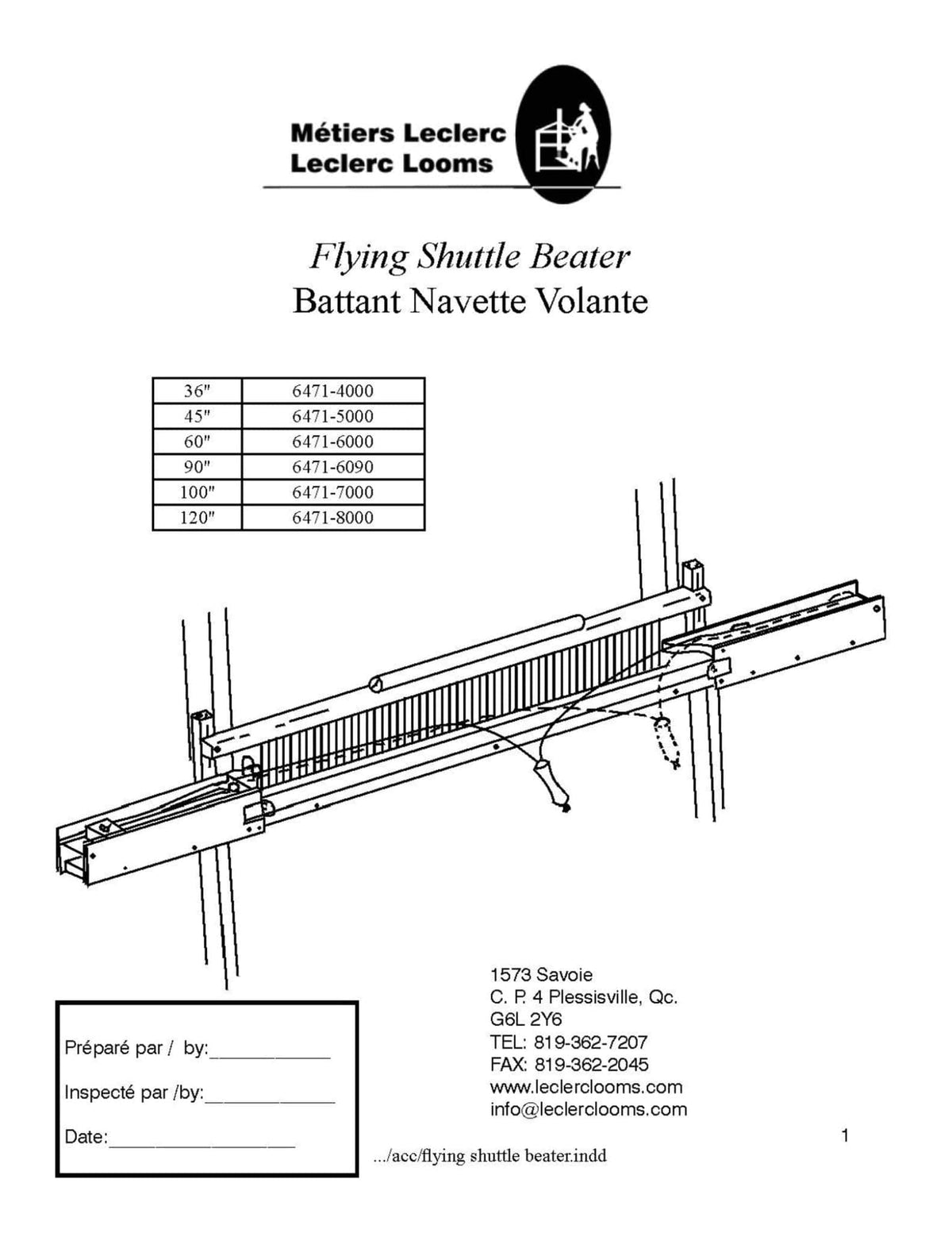 Leclerc Looms Replacement Parts, Conversions & Add-Ons Leclerc Flying Shuttle Beater