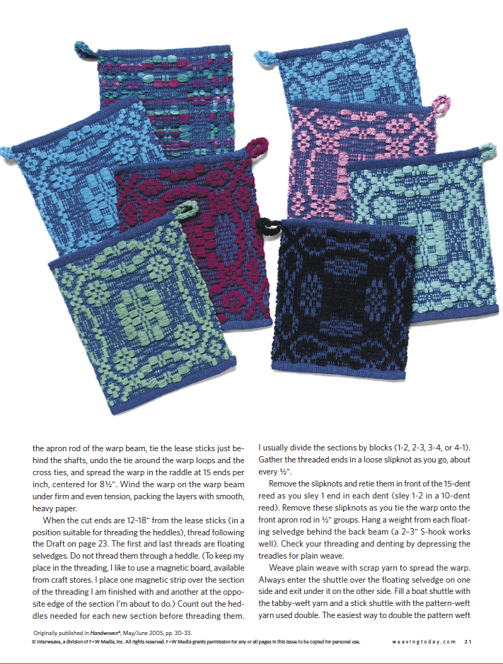 Long Thread Media Books Best of Handwoven, Overshot eBook 2: 14 Projects On Four Shafts eBook (Printed version)