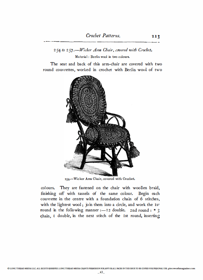 Long Thread Media Books PieceWork Presents: Vintage Crochet with Mrs. Beeton from Beeton's Book of Needlework – eBook printed copy