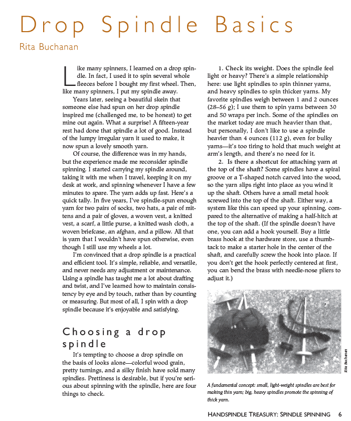 Long Thread Media Books Spin-Off Presents: A Handspindle Treasury: Spindle Spinning: eBook Printed Copy