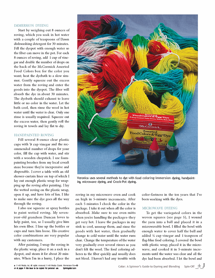 Long Thread Media Books Spin-Off Presents: A Spinner's Guide to Dyeing and Blending: eBook Printed Copy