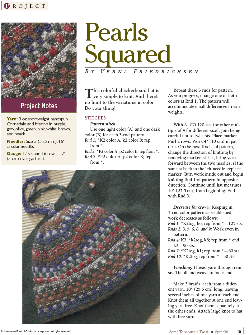 Long Thread Media Books Spin-Off Presents: Some Tops with a Twist: 7 Handspun Hats: eBook Printed Copy