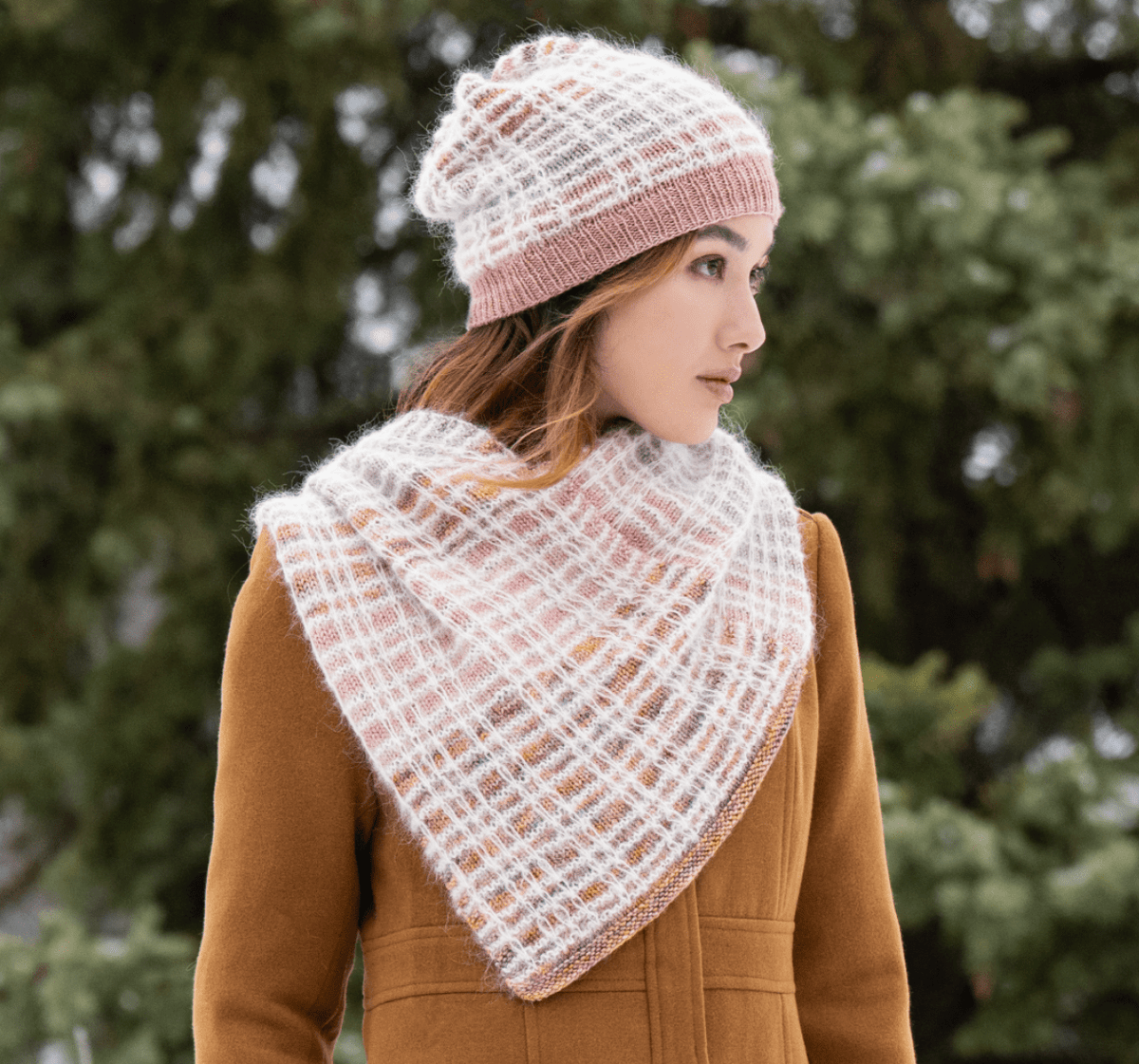 Malabrigo Yarn Knitting Kits Entramado Hat & Cowl Knitting Kit, Malabrigo + Blue Sky Fibers