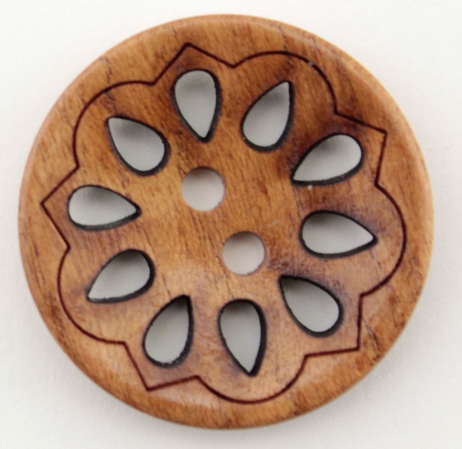 Buttons Etc. Buttons 1 1/8" Wood Filigree Button