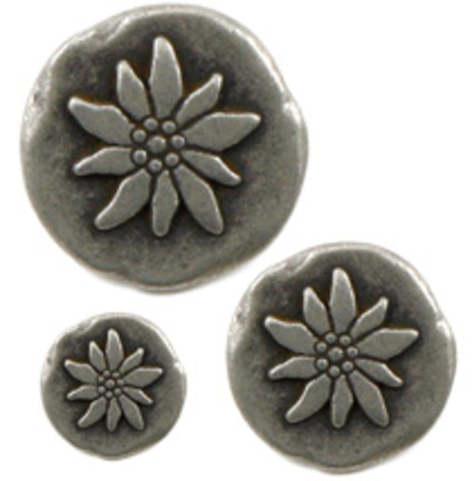 Dill Buttons of America, Inc Buttons Sm .75" Tin Poinsettia Button