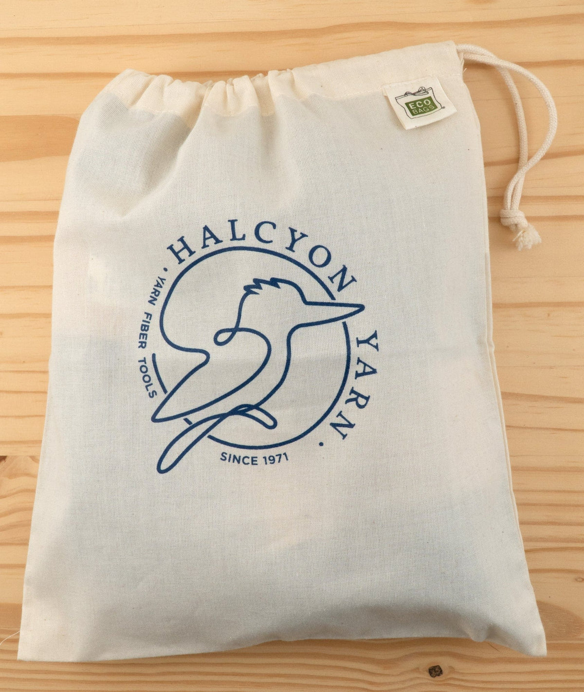 Halcyon Yarn Project Bags Organic Cotton Drawstring Project Bag