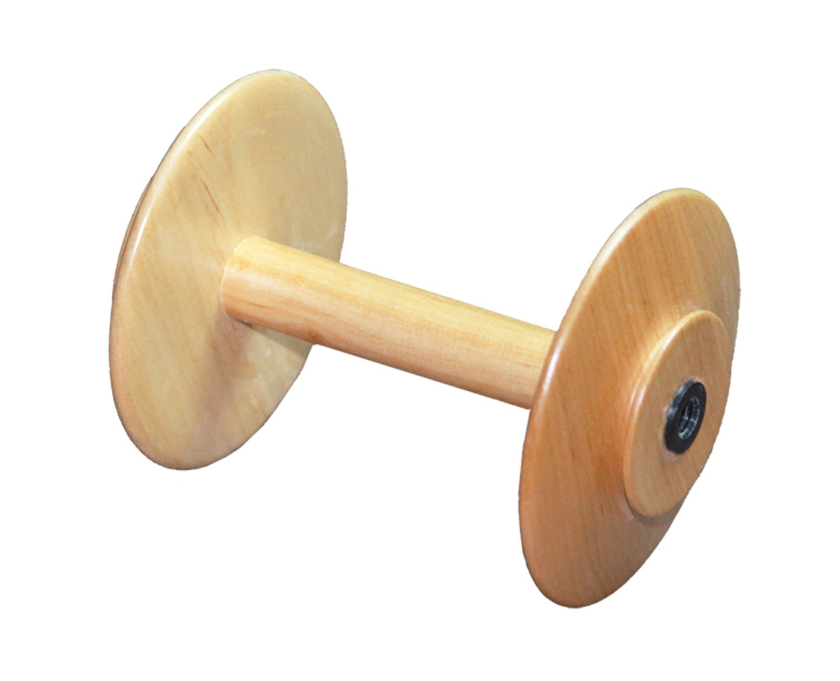 Kromski Spinning Wheel Bobbins by Kromski North America feature two round, flat ends and a cylindrical center to hold thread or yarn. Compatible with Kromski wheels and available in jumbo size for larger projects.