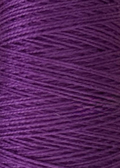 Close-up of tightly wound 3/2 Looma Circulo Mercerized Pearl Cotton Yarn | Mini Cone in purple, by Circulo, highlighting the detailed texture and diagonal pattern of the fibers.