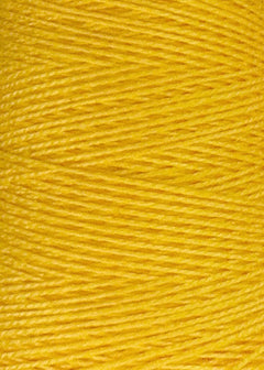Close-up of yellow 3/2 Looma Circulo Mercerized Pearl Cotton Yarn (Mini Cone) by Circulo, made from 100% cotton and Oeko-Tex certified. Wound tightly in parallel rows, the image showcases the yarn’s detailed texture and fiber strands, highlighting its superior quality and intricate craftsmanship.