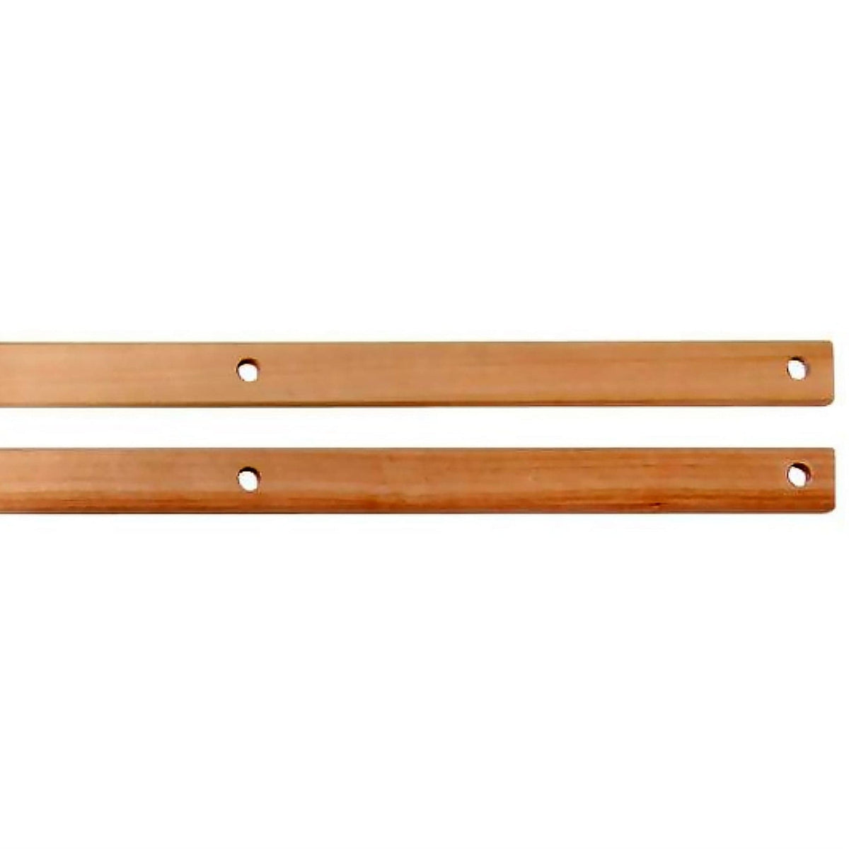 Two Ashford Rigid Heddle Warp Cross Sticks by Ashford Handicrafts Limited are shown side by side, each with evenly spaced holes drilled through them. The sticks are placed horizontally against a white background.
