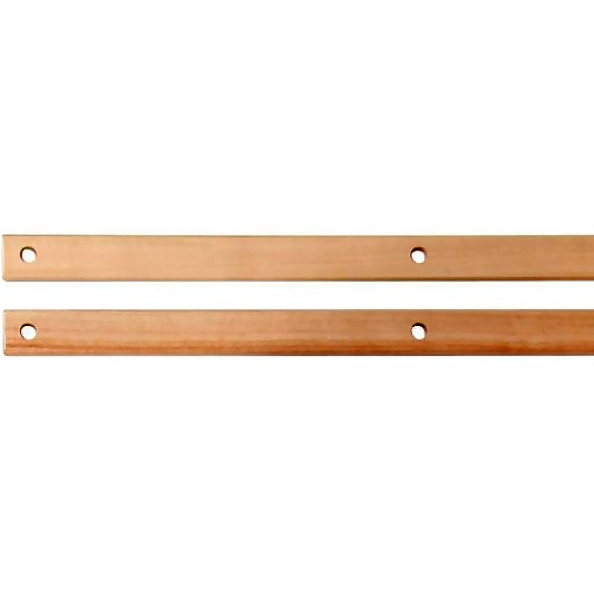 Two flat, rectangular Ashford Cross/Warp Sticks for Table Loom by Ashford Handicrafts Limited, with evenly spaced holes, are shown parallel on a white background—similar to lease sticks used for managing warp threads.
