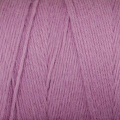 Close-up of Great Northern Weaving's Cotton Carpet Warp 8/4, featuring soft, lilac-colored 4-ply cotton yarn with visible texture and vertical strands.
