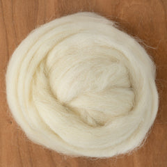 Halcyon Yarn Undyed Wool Fiber White Bergschaf Wool Top Fiber (sold by the ounce)