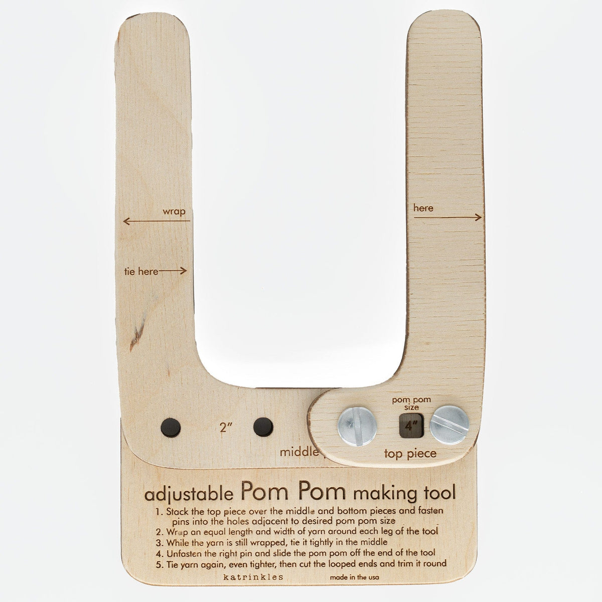 Katrinkles Pom-poms Adjustable Pom Pom Making Tool
