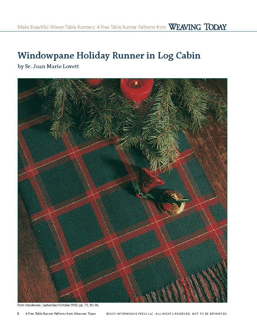 Long Thread Media Books Four Table Runner Patterns, Handwoven eBook (Printed version)
