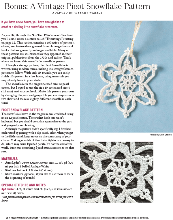 Long Thread Media Books Piecework Presents: Twelve Months of Ornaments: eBook Printed Copy
