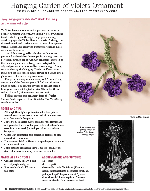 Long Thread Media Books Piecework Presents: Twelve Months of Ornaments: eBook Printed Copy