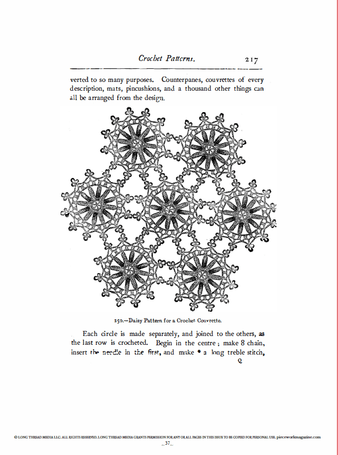 Long Thread Media Books PieceWork Presents: Vintage Crochet with Mrs. Beeton from Beeton's Book of Needlework – eBook printed copy