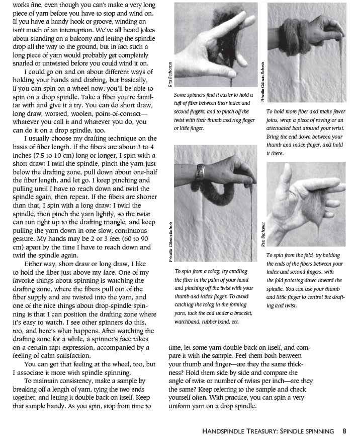 Long Thread Media Books Spin-Off Presents: A Handspindle Treasury: Spindle Spinning: eBook Printed Copy