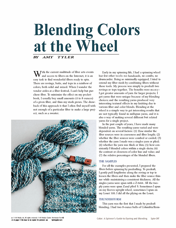 Long Thread Media Books Spin-Off Presents: A Spinner's Guide to Dyeing and Blending: eBook Printed Copy