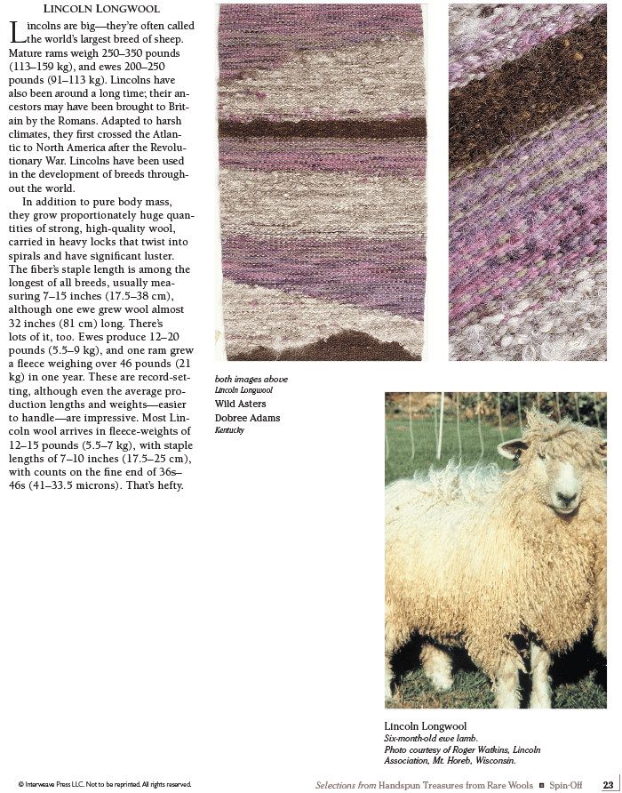 Long Thread Media Books Spin Off Presents: Selections from Handspun - Treasures from Rare Wools - eBook Printed Copy