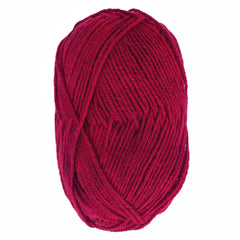 A skein of Plymouth Encore Worsted Yarn by Plymouth Yarn Co. is displayed on a white background. The yarn is neatly wound into an oval, with its strands running diagonally across the surface.