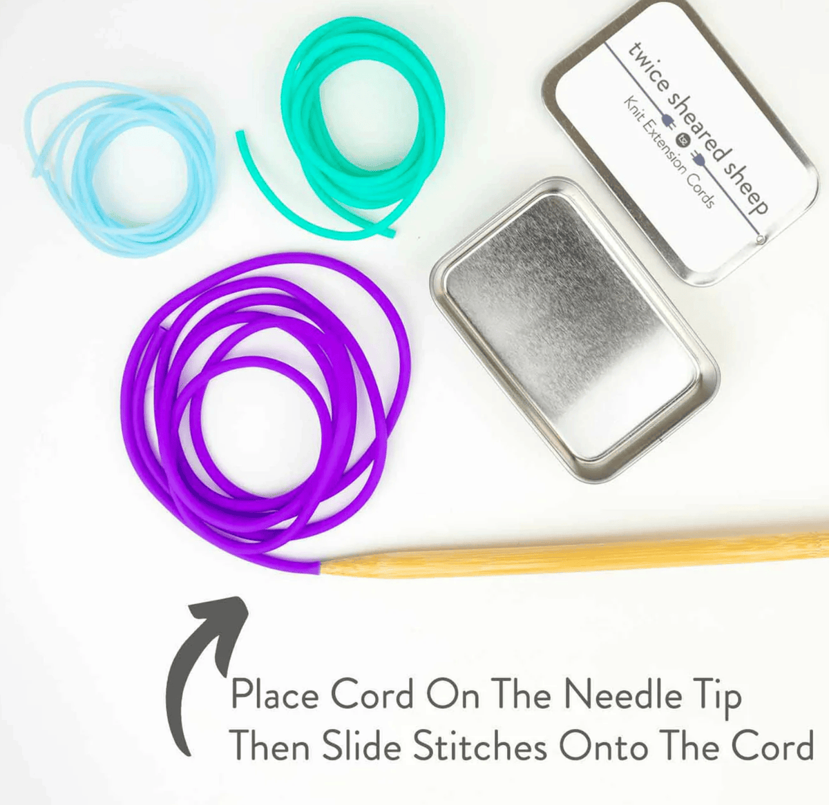 Twice Sheared Sheep Stitch Holders Knit Extension Cords–Stitch Holder Cords