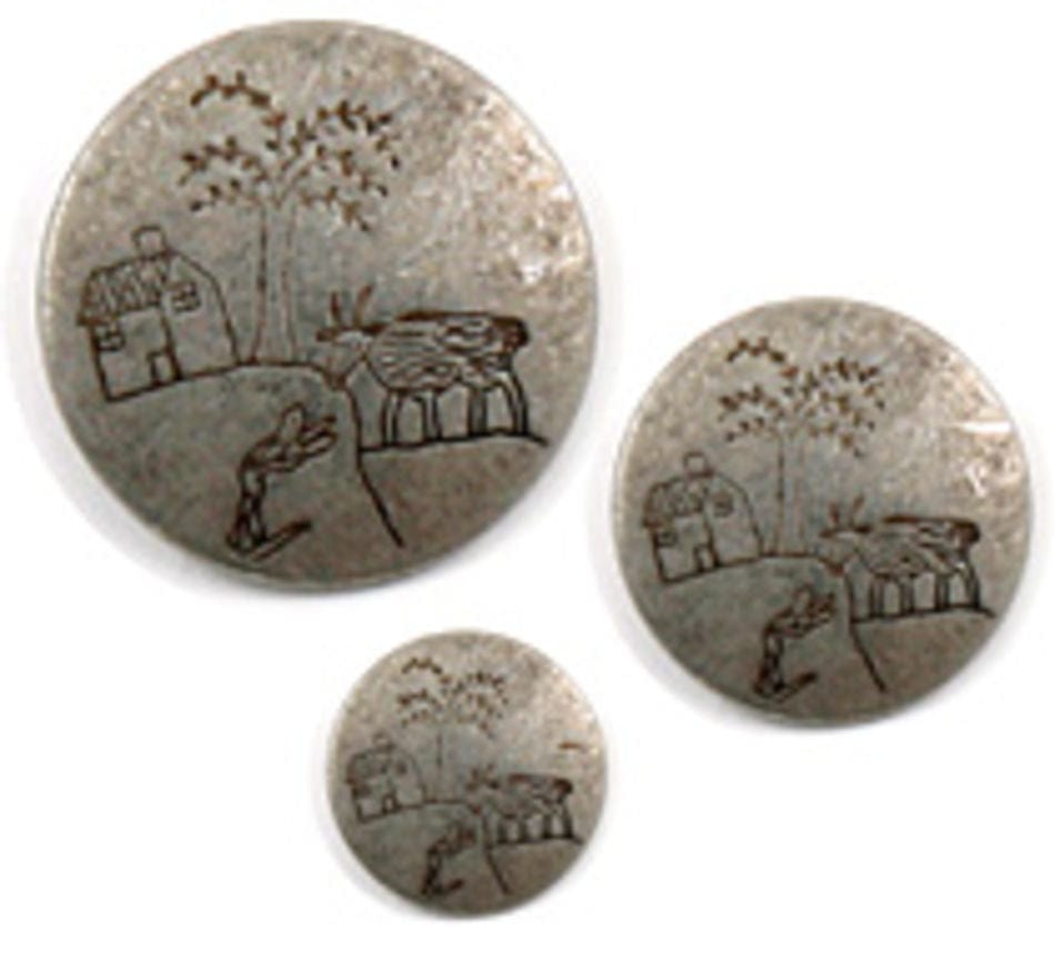Dill Buttons of America, Inc Buttons 3/4" Tin House/Tree/Goat Button